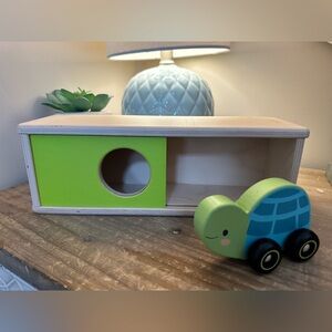 Lovevery Slide and Drop Ball Box with Wooden Turtle Car